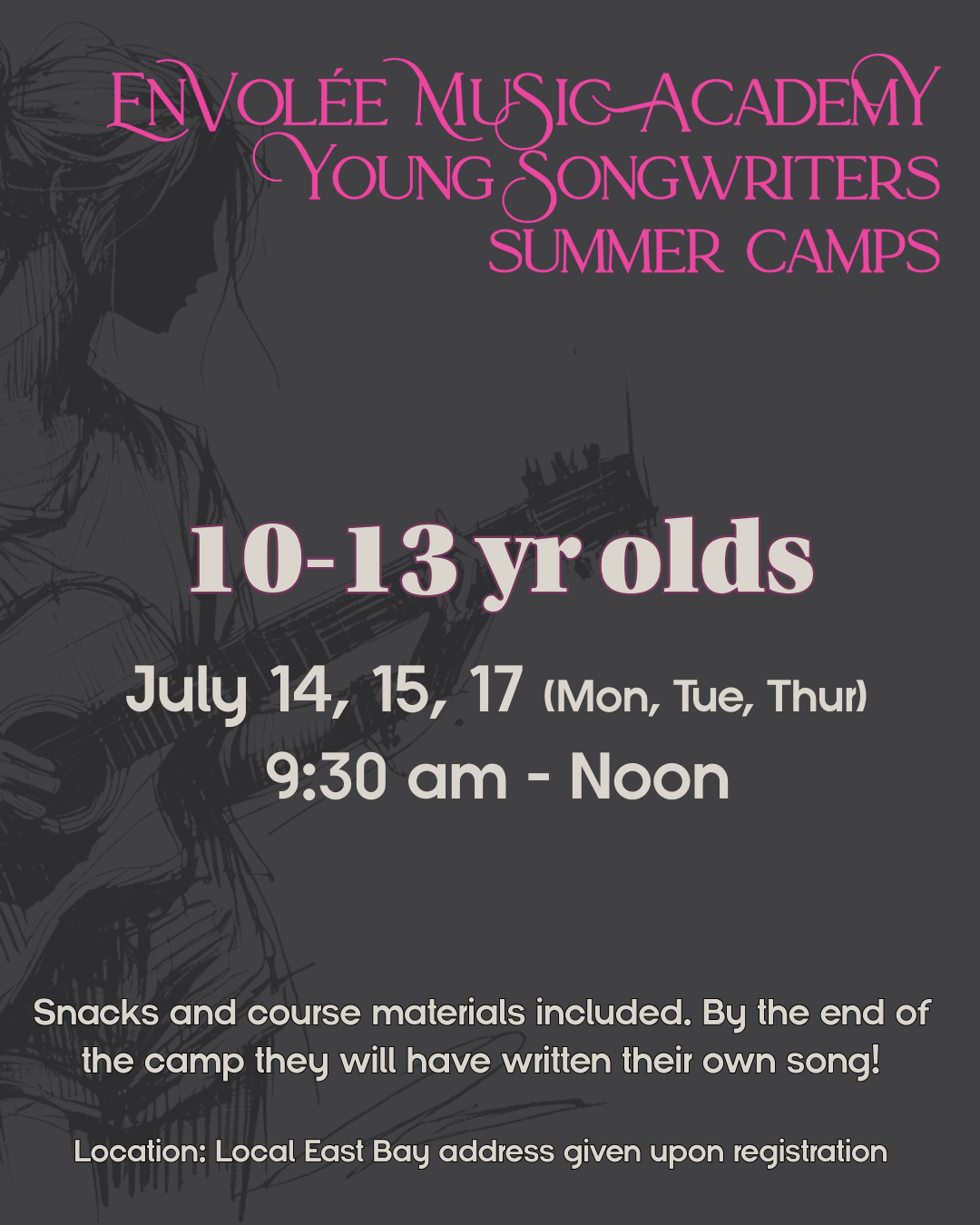 Envolée Young Songwriter's Camp Ages 10-13